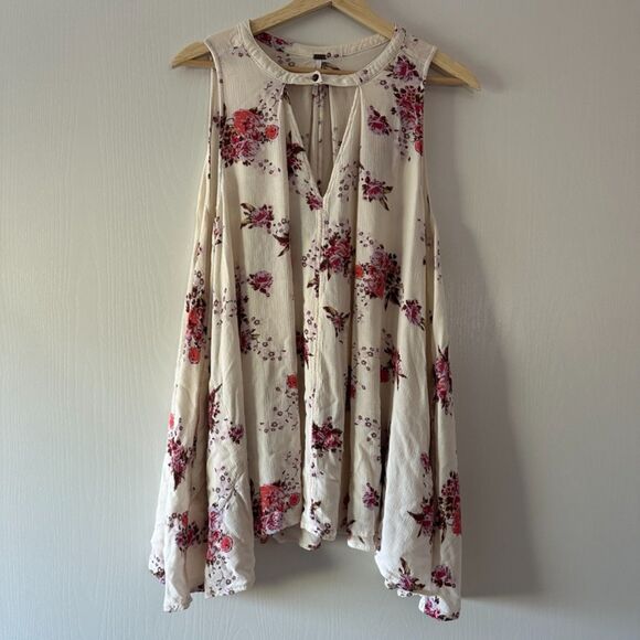 Free People Womens Sleeveless Swing Tunic Dress in Washed Stone Boho Size Small - Picture 2 of 9